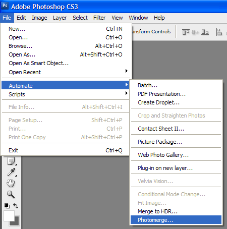 Adobe Photoshop CS3 Photomerge